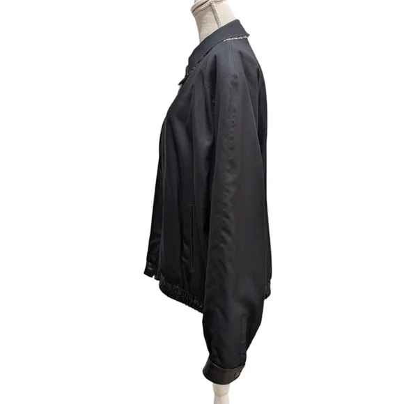 VTG One Hundred % Bijan! Cashmere & Silk Reversible Short Jacket w/ Leather Trim